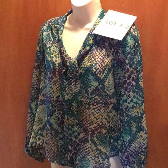 Ladies long sleeve sheer career top in size small - Picture 2 of 8